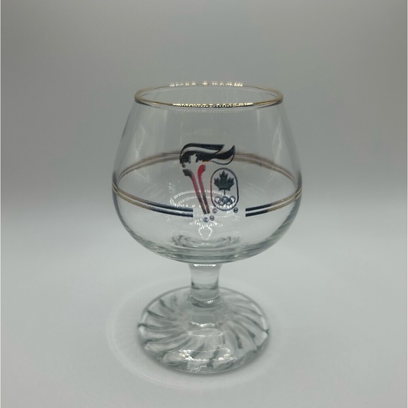 Set Of 6 1988 CALGARY OLYMPIC PETRO CANADA 22K GOLD GLASSES, cognac, snifter - Picture 1 of 7